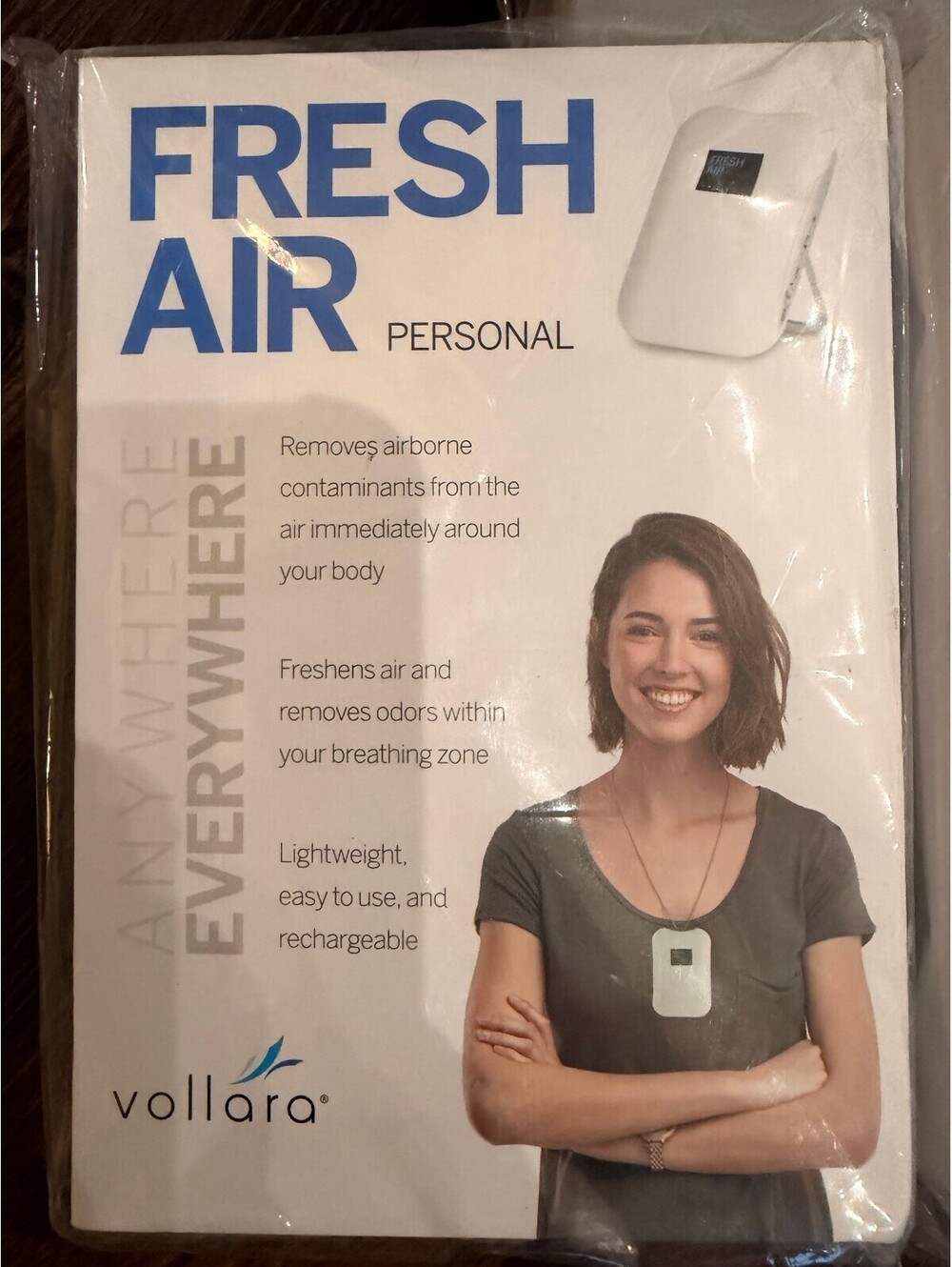 Vollara | Fresh Air Rechargeable Wearable Air Purifier | NIB | 1170